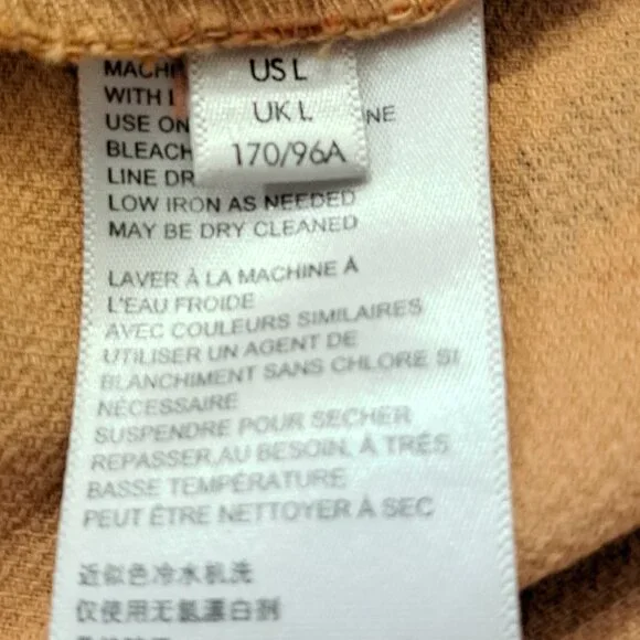 Urban Outfitters Women's Fall Chevron Stripe Corduroy Bib Overalls Sz Large-Flaw - Picture 12 of 16